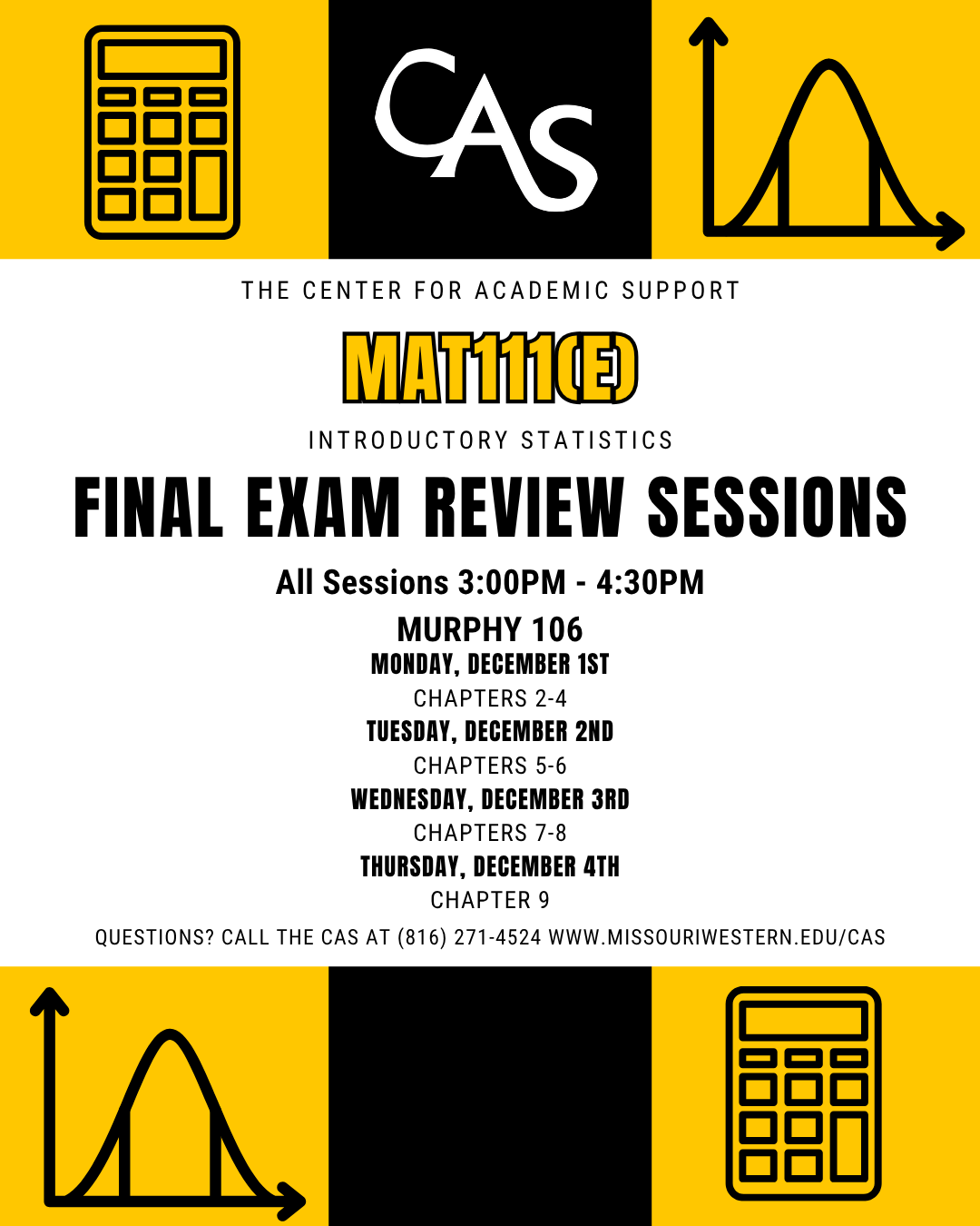 MAT111(E) Final Exam Review Info