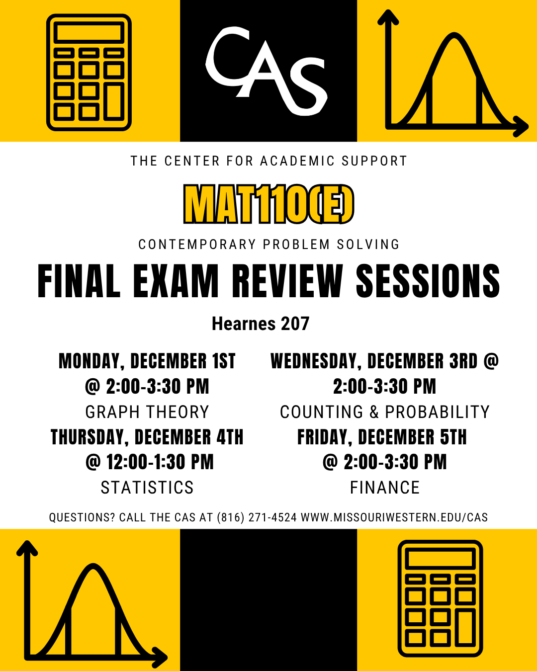 MAT110(E) Final Exam Review Information